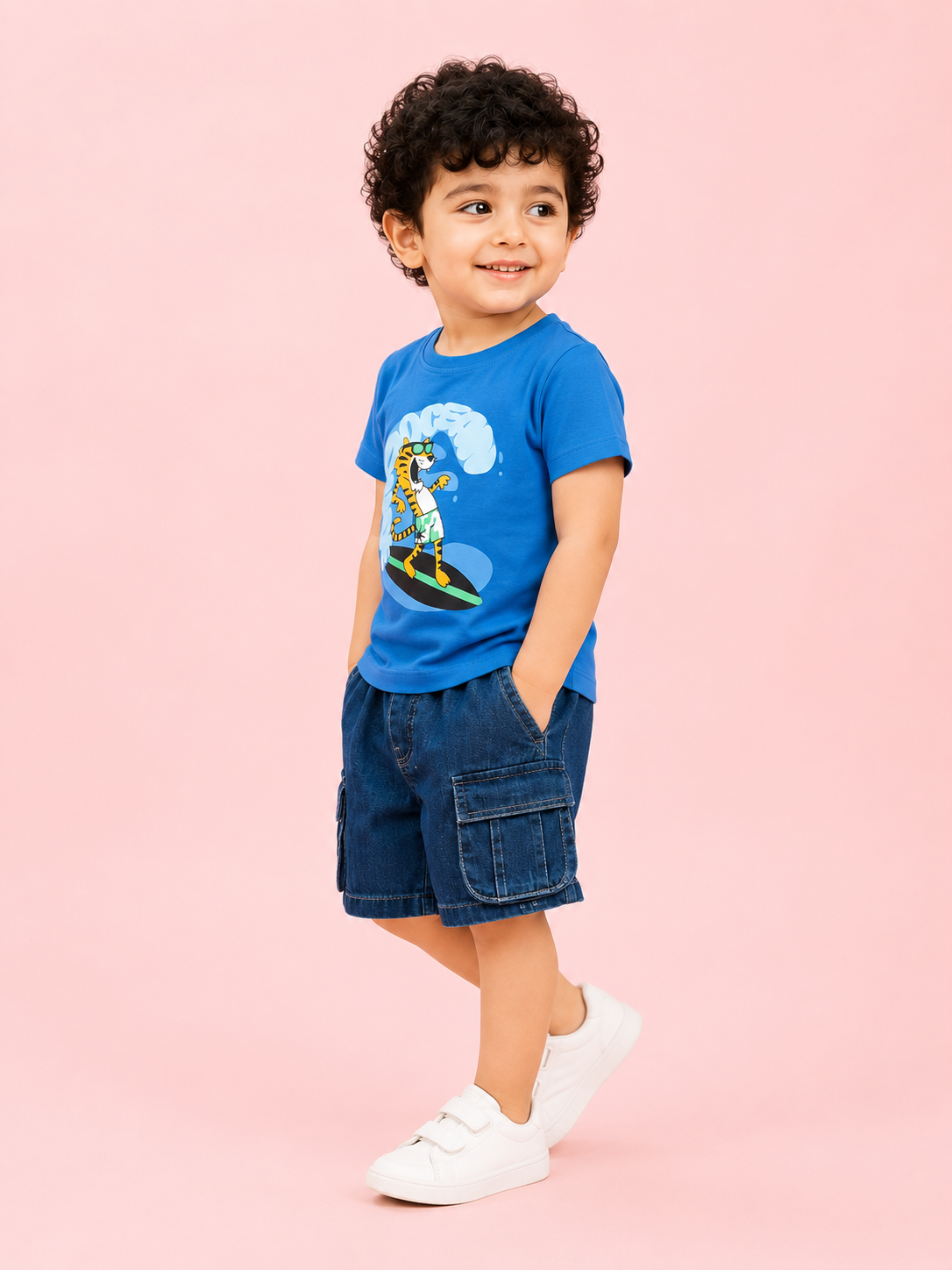 Blue Casual Summer Boys  Soft Cotton Clothing Set BloomUp