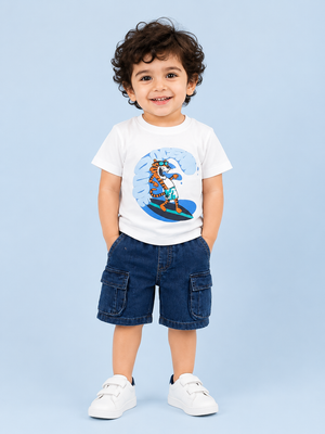 White Trendy Daily Wear Boys Soft Cotton Clothing Set BloomUp