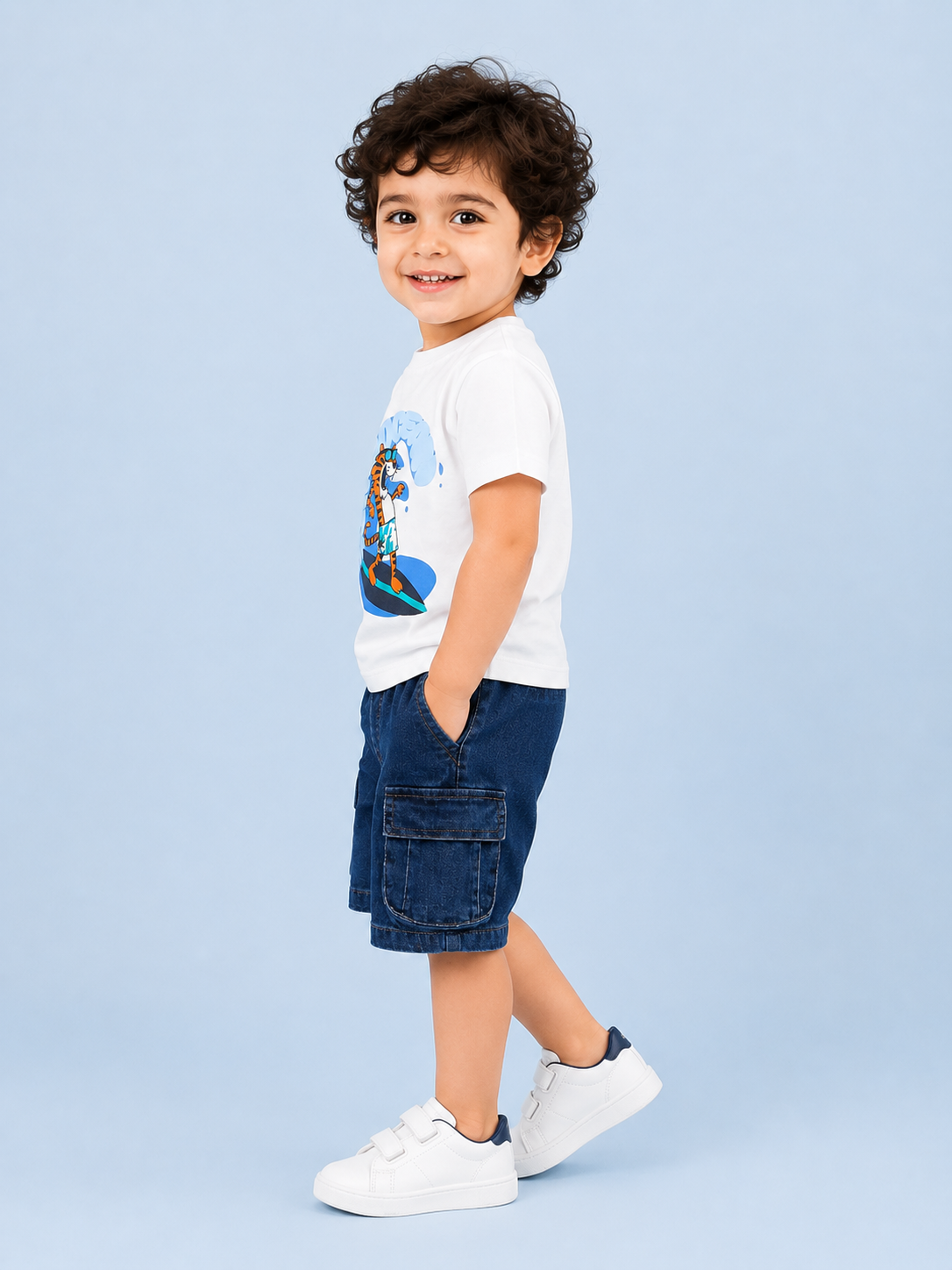 White Trendy Daily Wear Boys Soft Cotton Clothing Set BloomUp
