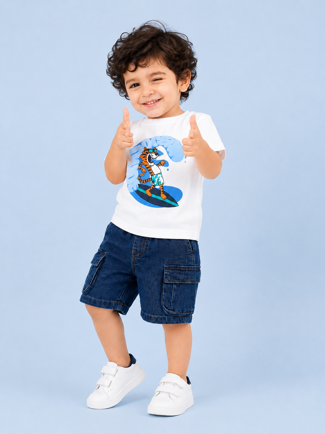 White Trendy Daily Wear Boys Soft Cotton Clothing Set BloomUp