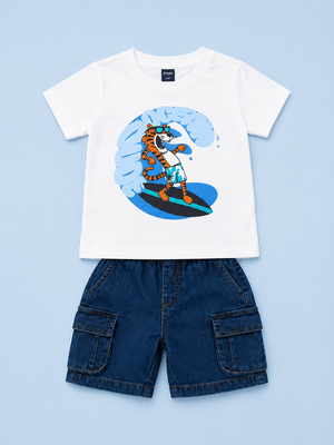 White Trendy Daily Wear Boys Soft Cotton Clothing Set BloomUp