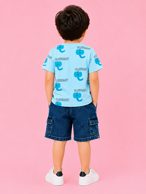 Stylish Sky Blue Premium Casual Boys Soft Cotton Clothing Set BloomUp