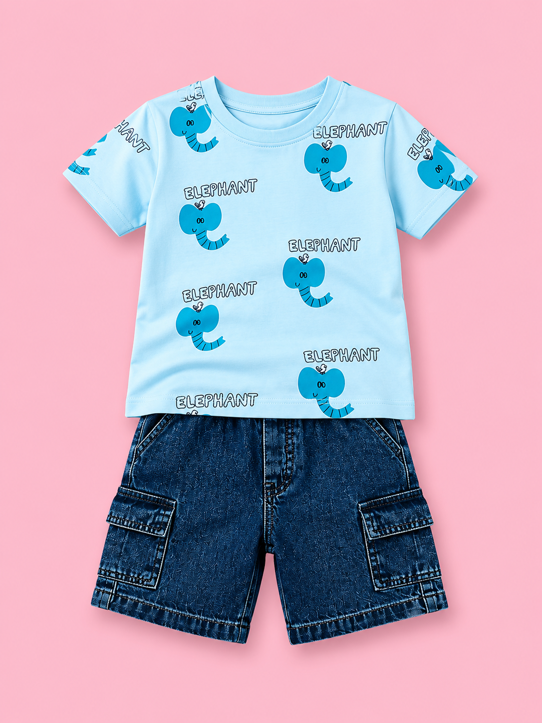 Stylish Sky Blue Premium Casual Boys Soft Cotton Clothing Set BloomUp
