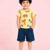 Lemon Animal Print Boys Outfit Set – Soft Cotton Summer Wear for Kids