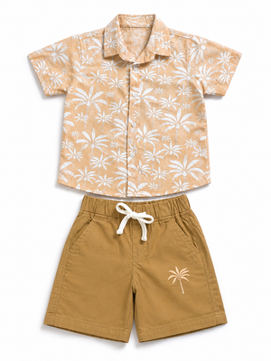 Peach Stylish Playwear Boys  Soft Cotton Clothing Set BloomUp