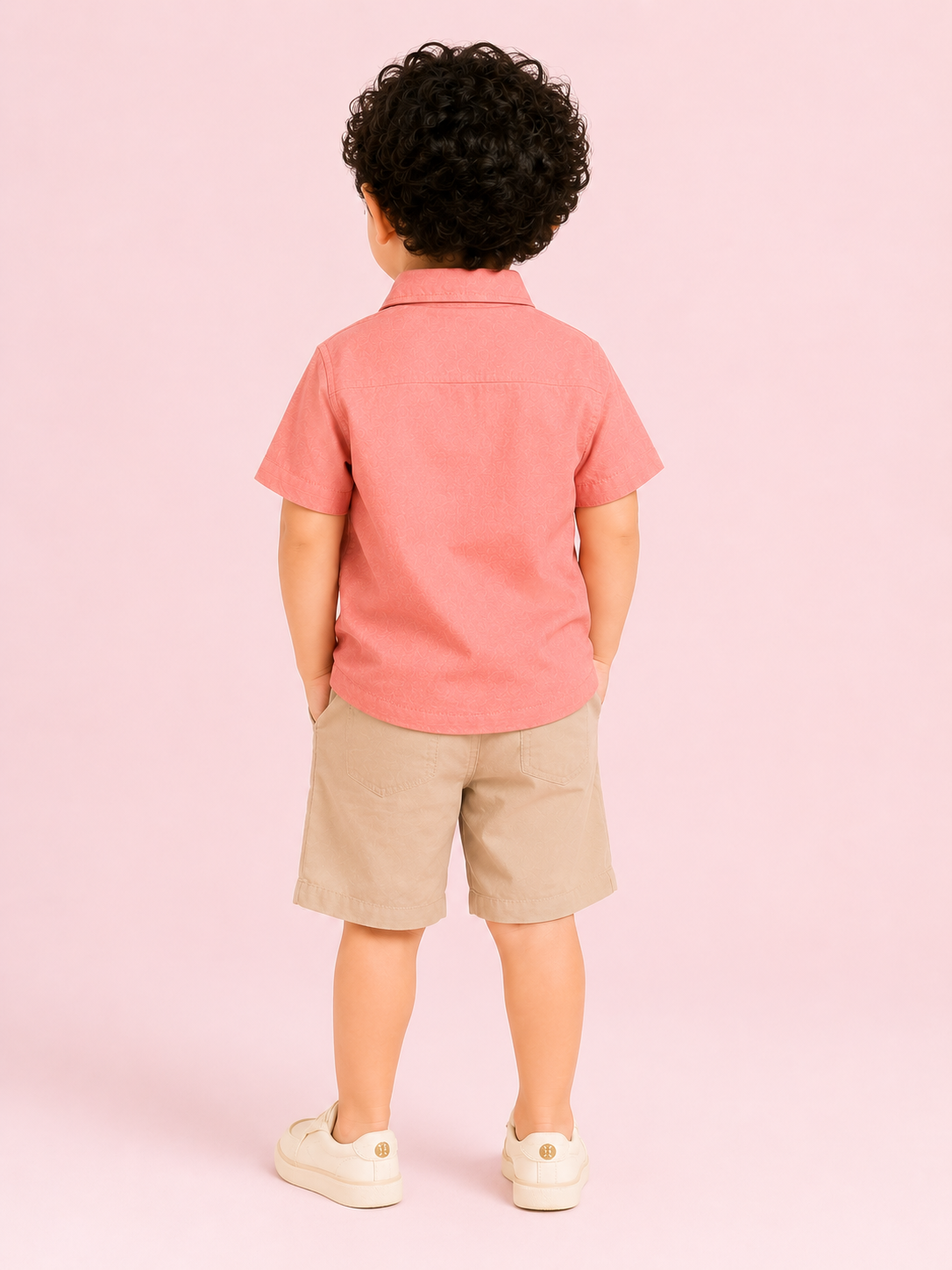 Stylish Peach Comfort Fit Boys  Soft Cotton Clothing Set BloomUp