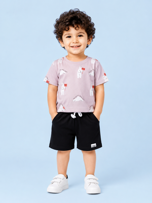 Black Premium Casual Boys  Soft Cotton Clothing Set BloomUp