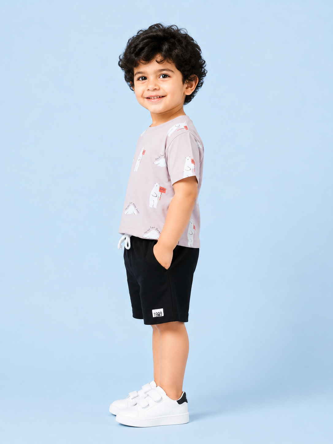 Black Premium Casual Boys  Soft Cotton Clothing Set BloomUp