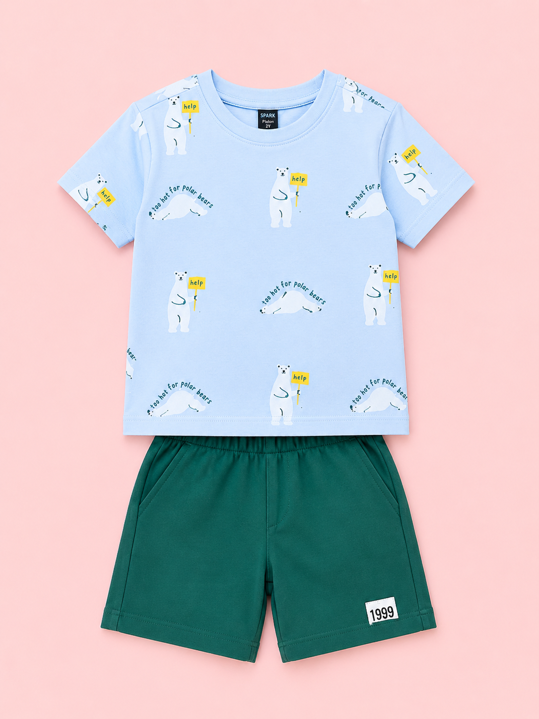 Green Stylish Playwear Boys  Soft Cotton Clothing Set BloomUp