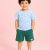 Sky Blue Printed T-Shirt & Shorts Set for Boys