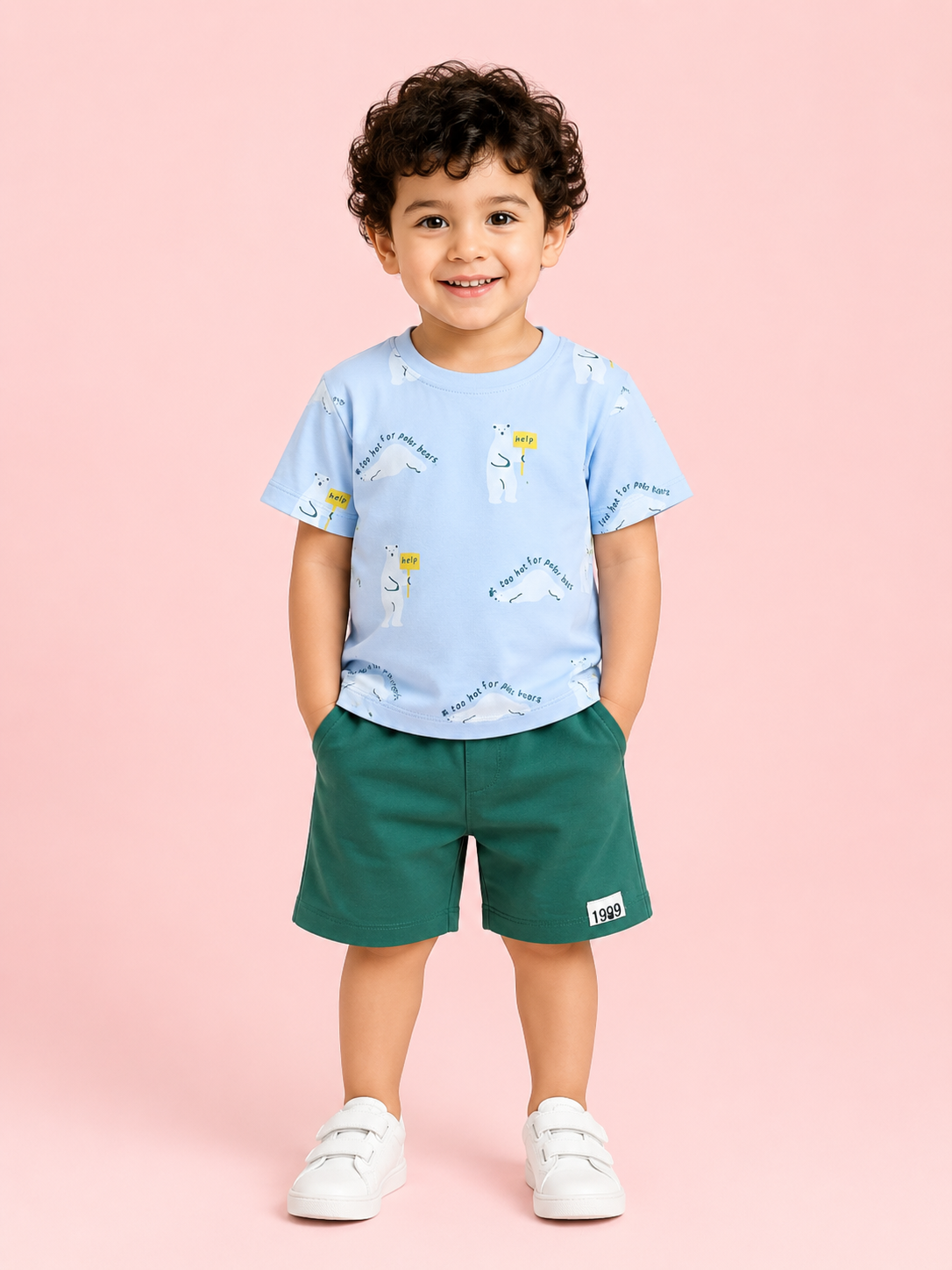 Green Stylish Playwear Boys  Soft Cotton Clothing Set BloomUp