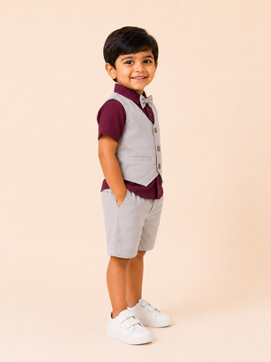 Mehroon Comfort Fit Boys  Soft Cotton Clothing Set BloomUp