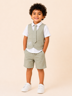 Light Fawn Premium Casual Boys Soft Cotton Clothing Set BloomUp