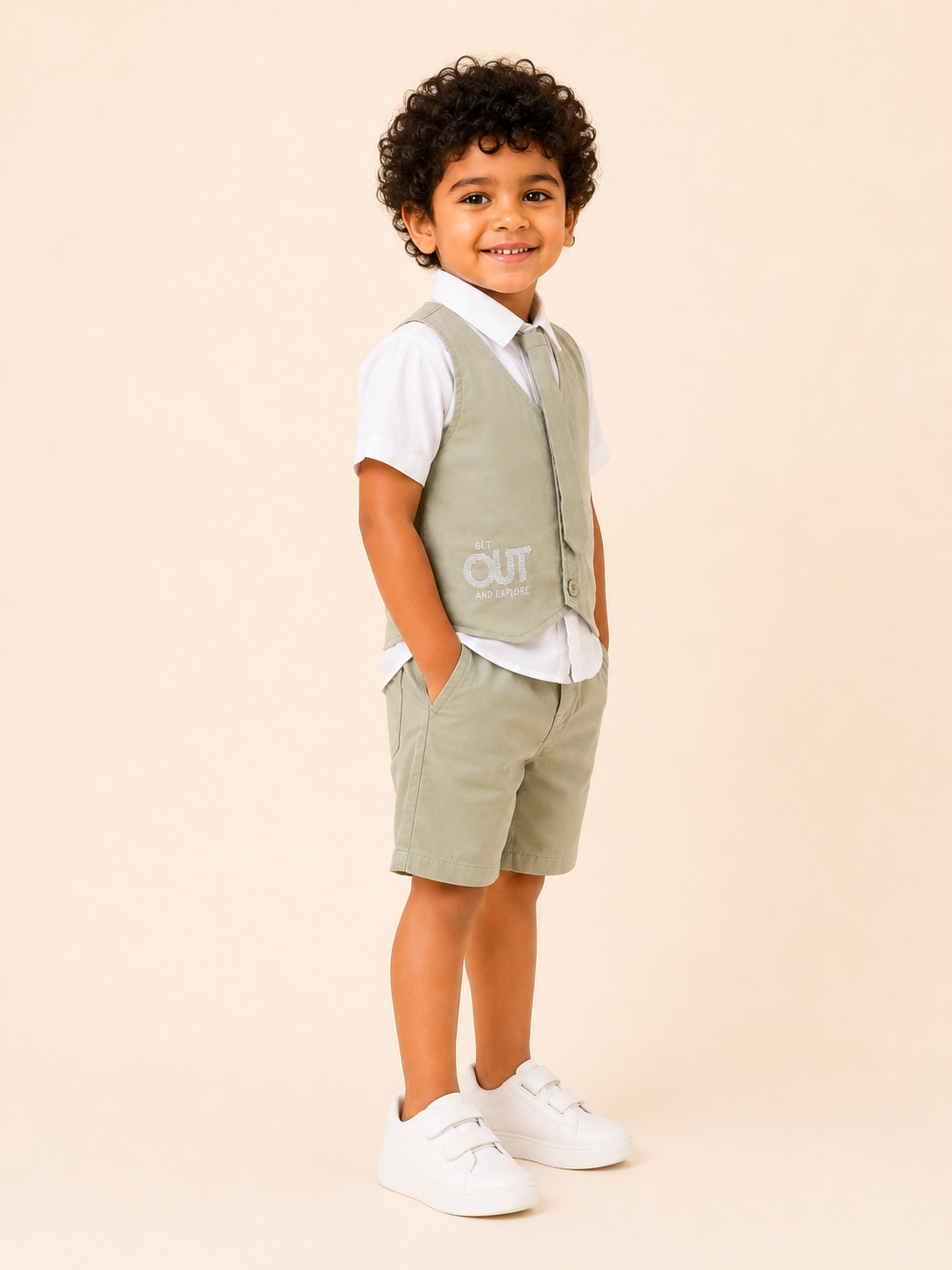 Light Fawn Premium Casual Boys Soft Cotton Clothing Set BloomUp