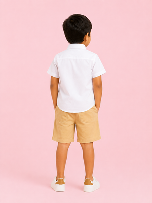 Mustard Stylish Playwear Boys  Soft Cotton Clothing Set BloomUp