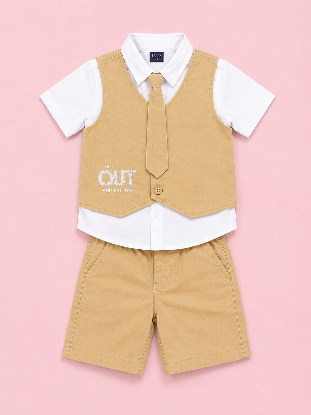 Mustard Stylish Playwear Boys  Soft Cotton Clothing Set BloomUp