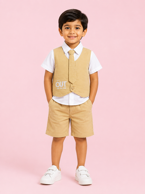 Mustard Stylish Playwear Boys  Soft Cotton Clothing Set BloomUp