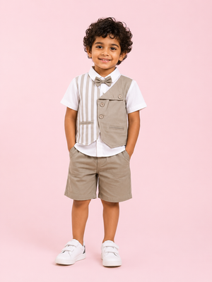 Stylish Pista Casual Summer Boys  Soft Cotton Clothing Set BloomUp