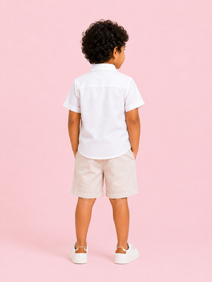 Khaki Trendy Daily Wear Boys Soft Cotton Clothing Set BloomUp