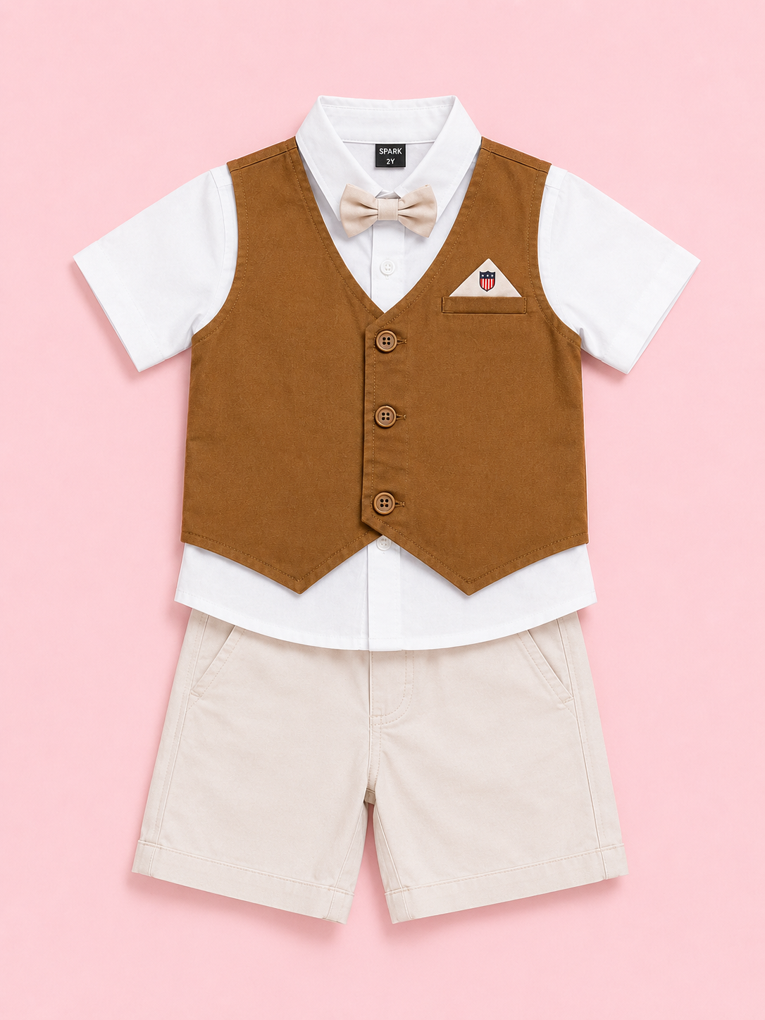 Khaki Trendy Daily Wear Boys Soft Cotton Clothing Set BloomUp