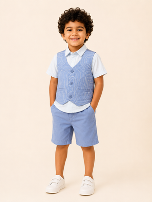 Sky Blue Trendy Daily Wear Soft Cotton Clothing Set BloomUp