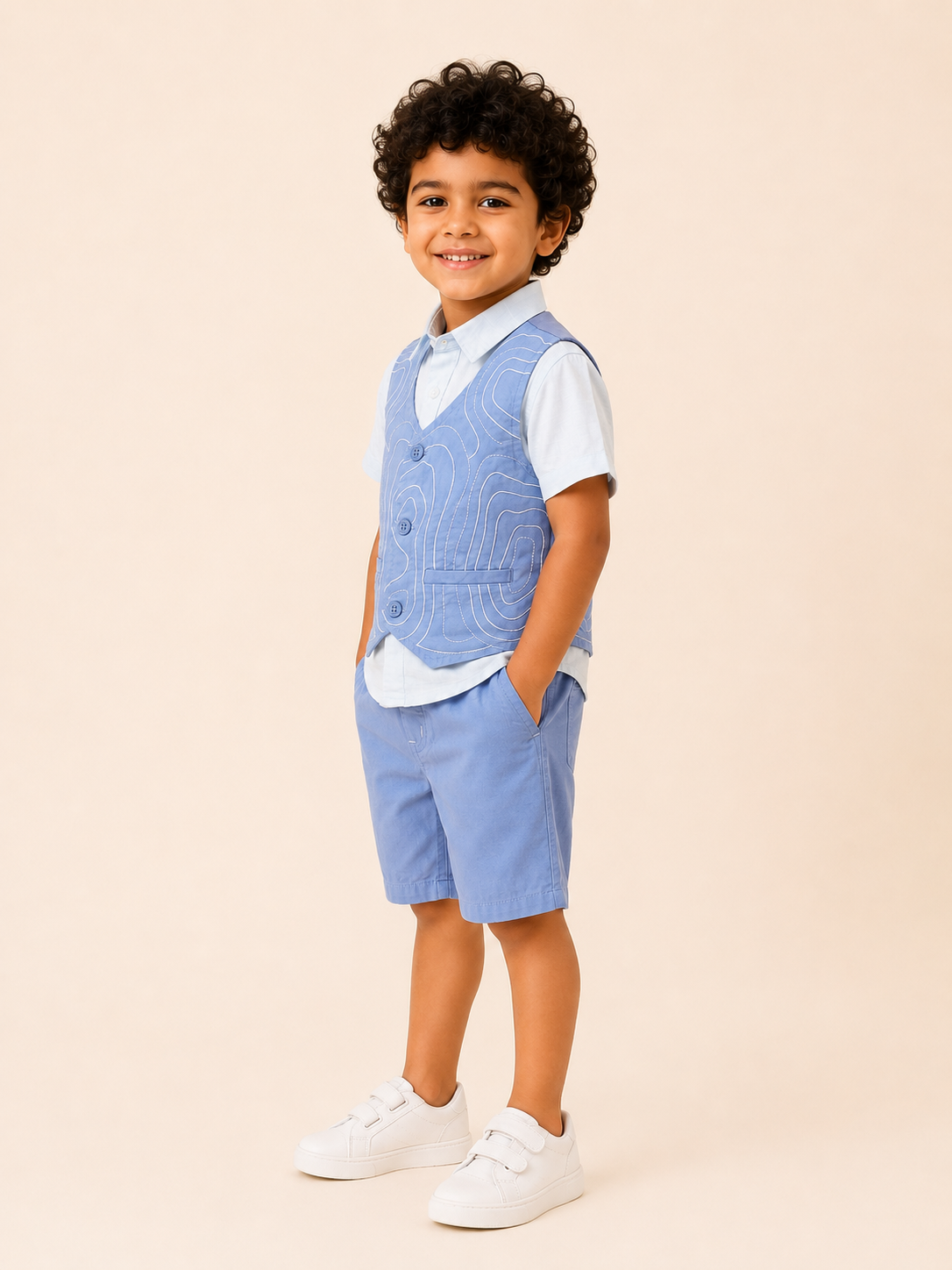 Sky Blue Trendy Daily Wear Soft Cotton Clothing Set BloomUp