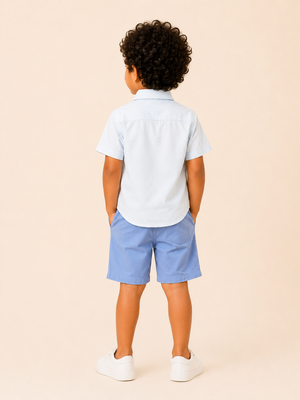 Sky Blue Trendy Daily Wear Soft Cotton Clothing Set BloomUp