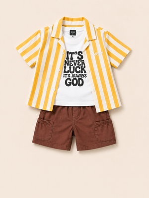 Rust Stylish Playwear Boys  Soft Cotton Clothing Set BloomUp