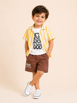 Rust Stylish Playwear Boys  Soft Cotton Clothing Set BloomUp
