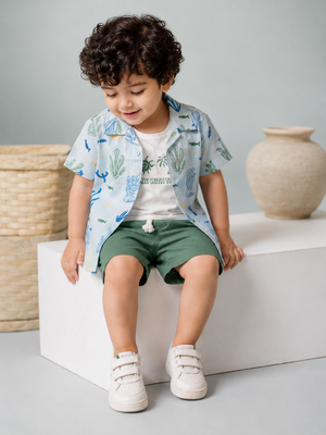 Boys Sky Blue Soft Cotton Sets Casual Fashion Kids Wear BloomUp