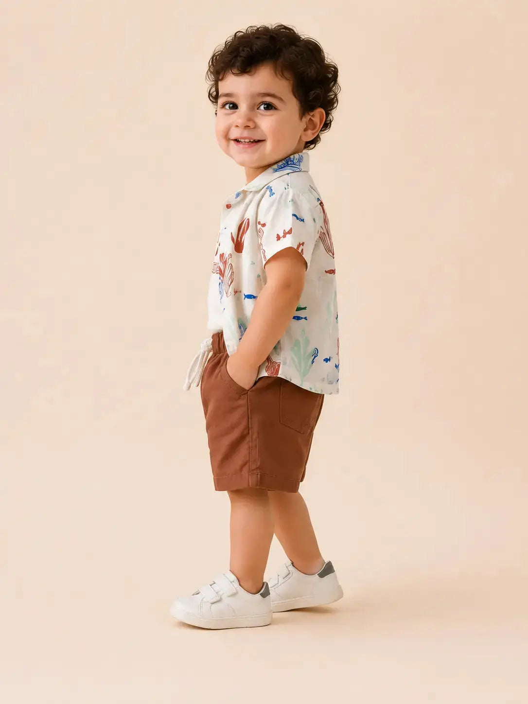 Boys White Soft Cotton Sets Casual Fashion Kids Wear BloomUp