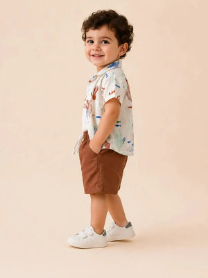 Boys White Soft Cotton Sets Casual Fashion Kids Wear BloomUp