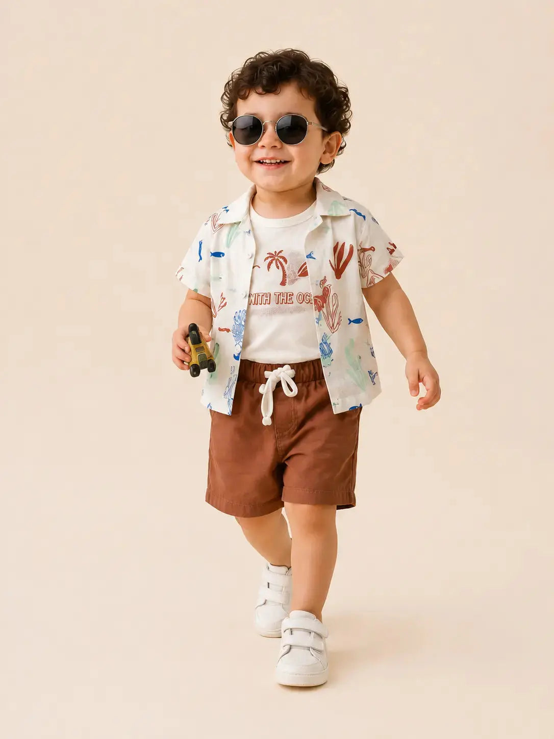 Boys White Soft Cotton Sets Casual Fashion Kids Wear BloomUp
