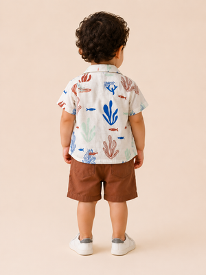 Boys White Soft Cotton Sets Casual Fashion Kids Wear BloomUp