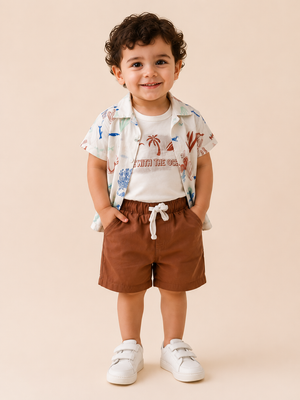 Boys White Soft Cotton Sets Casual Fashion Kids Wear BloomUp