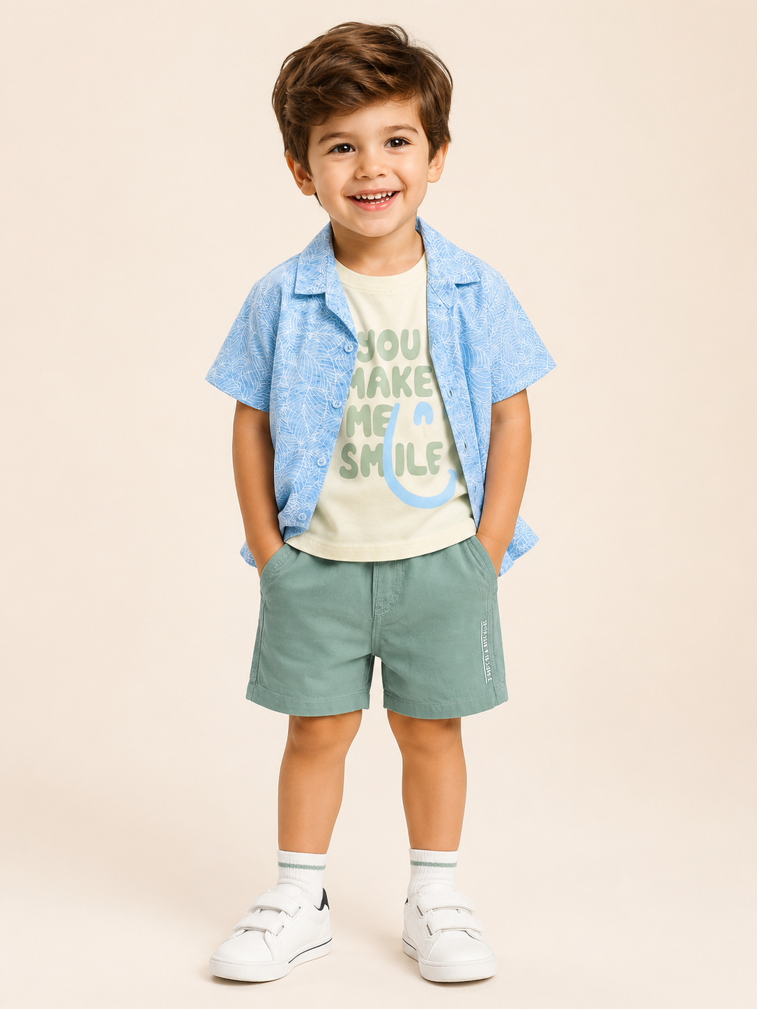 Stylish Blue Comfort Fit Boys  Soft Cotton Clothing Set BloomUp