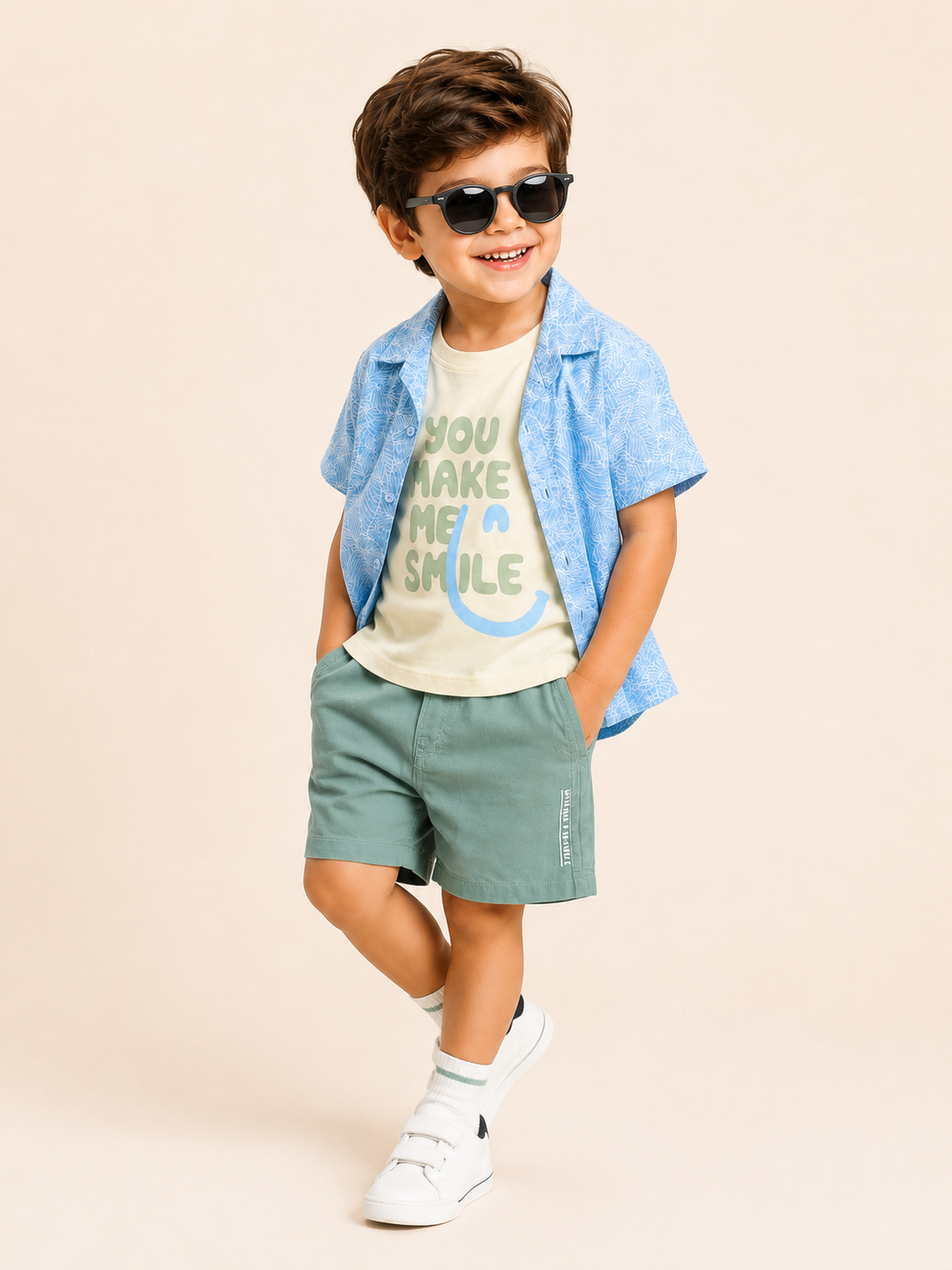 Stylish Blue Comfort Fit Boys  Soft Cotton Clothing Set BloomUp