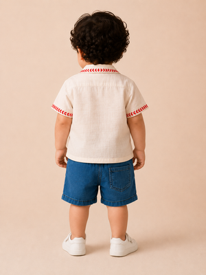 Boys White Soft Cotton Sets Casual Fashion Kids Wear BloomUp