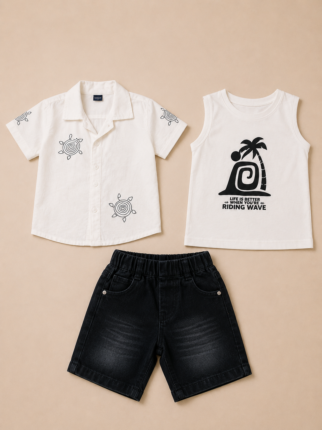 Boys White Soft Cotton Sets Casual Fashion Kids Wear BloomUp