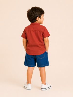 Rust Trendy Daily Wear Boys Soft Cotton Clothing Set BloomUp