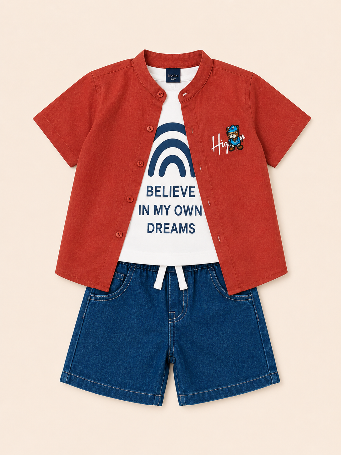 Rust Trendy Daily Wear Boys Soft Cotton Clothing Set BloomUp