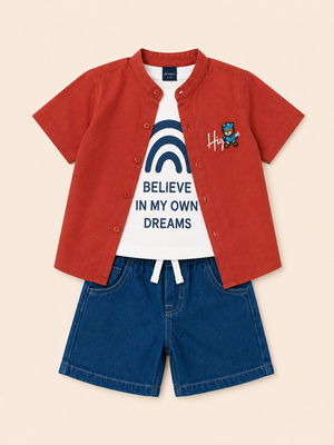 Rust Trendy Daily Wear Boys Soft Cotton Clothing Set BloomUp