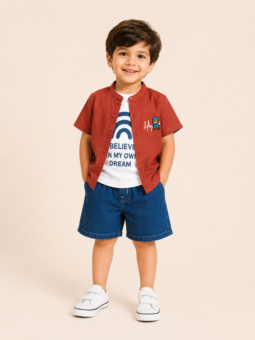 Rust Trendy Daily Wear Boys Soft Cotton Clothing Set BloomUp
