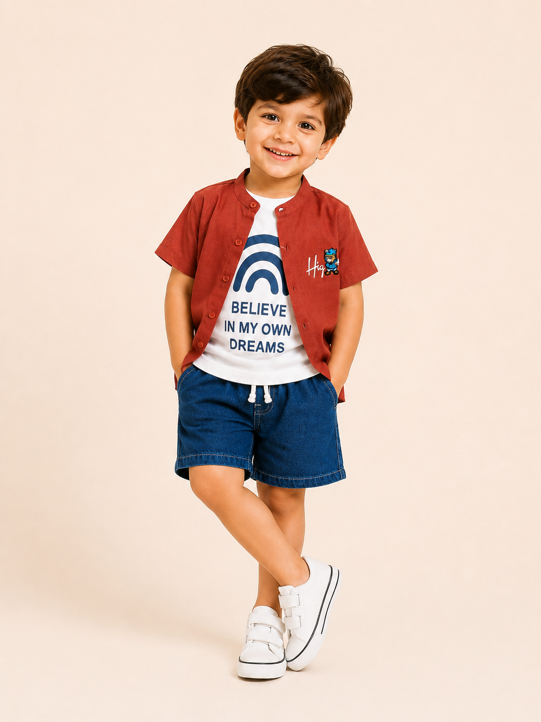 Rust Trendy Daily Wear Boys Soft Cotton Clothing Set BloomUp