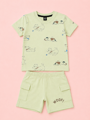 Green Premium Casual Boys  Soft Cotton Clothing Set BloomUp