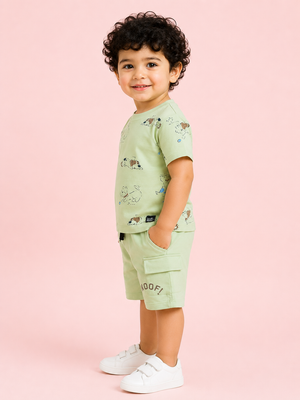 Green Premium Casual Boys  Soft Cotton Clothing Set BloomUp