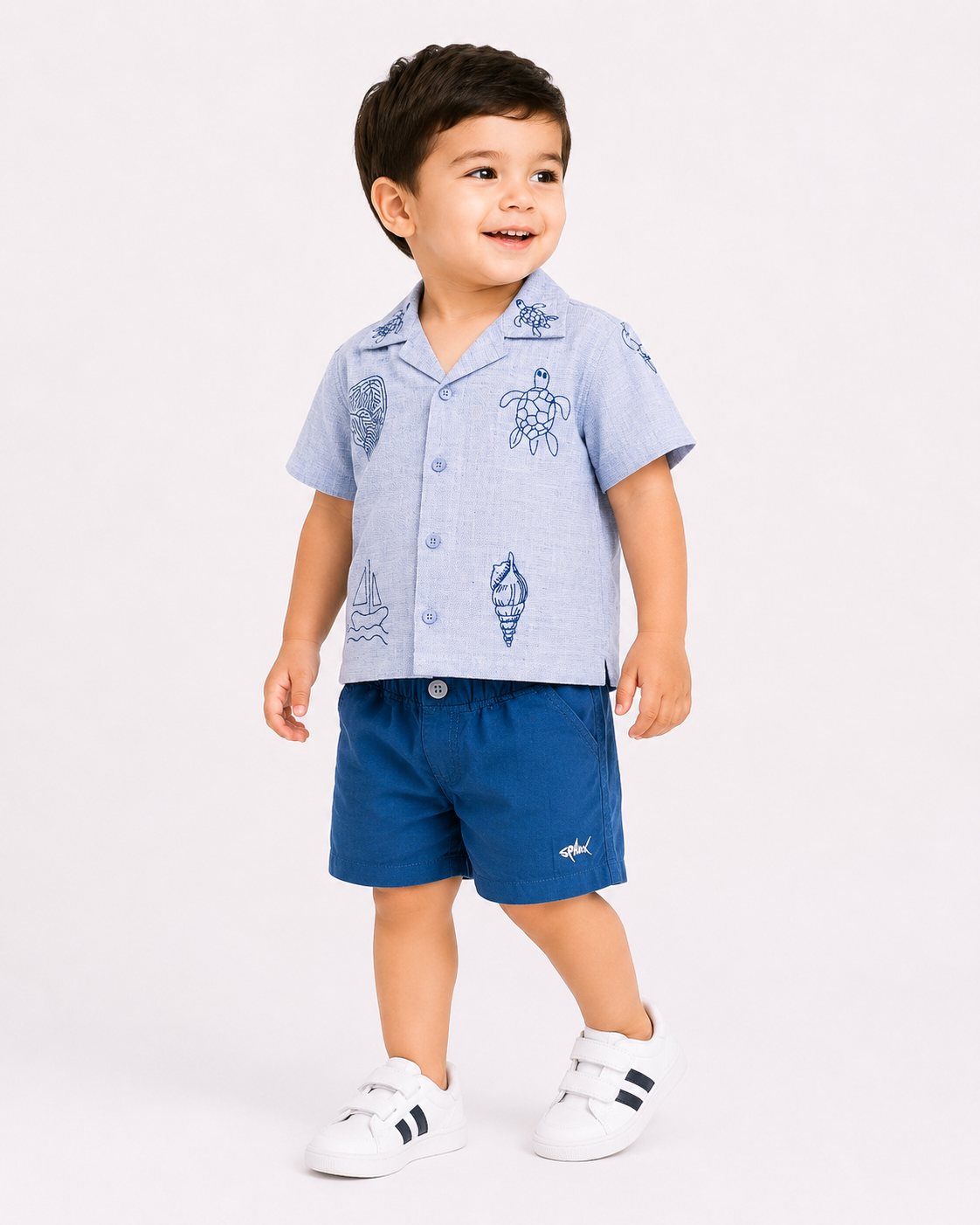 Blue Stylish Playwear Boys  Soft Cotton Clothing Set BloomUp