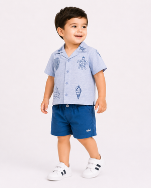 Blue Stylish Playwear Boys  Soft Cotton Clothing Set BloomUp