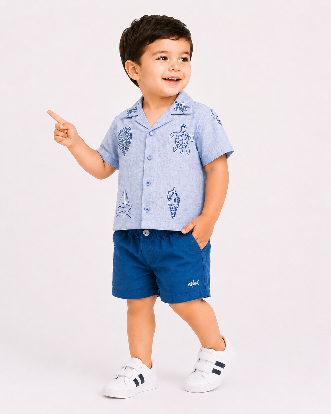 Blue Stylish Playwear Boys  Soft Cotton Clothing Set BloomUp