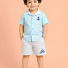 Captain Striped Shirt & White Shorts Co-ord Set for Boys – Soft Cotton Summer Outfit